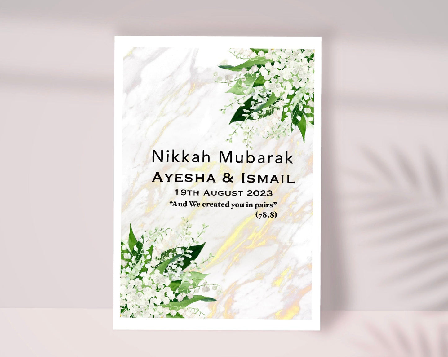 Personalised We created you in pairs Card A5 Wedding Card | | Personalised Wedding Card | Nikkah Mubarak Card | Gift card for wedding | Shaadi Mubarak card