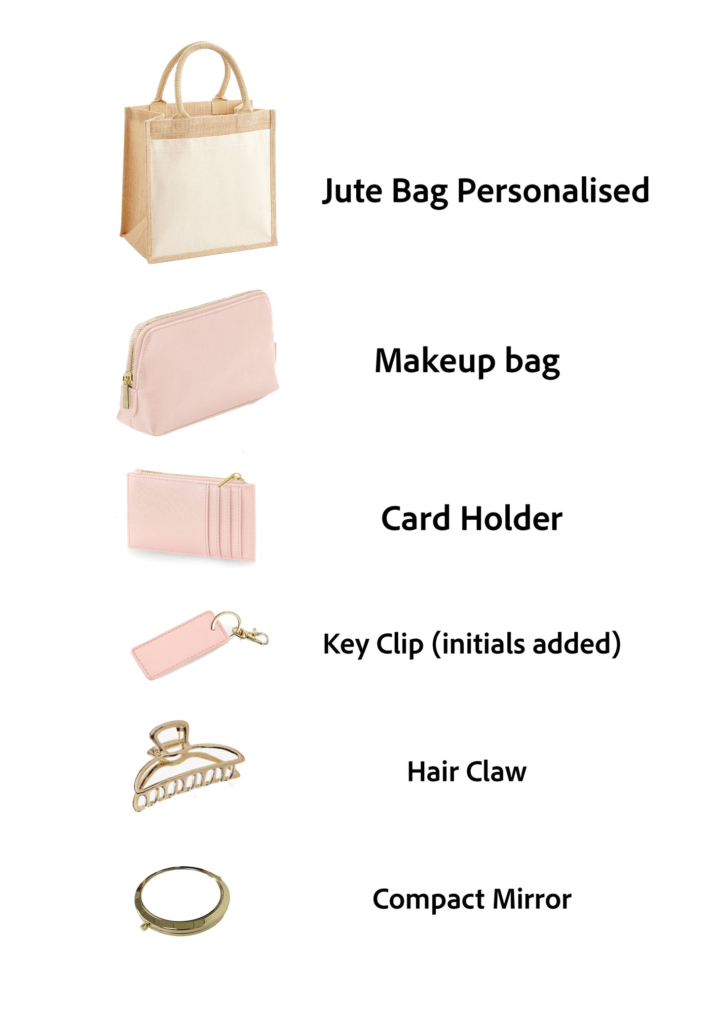 Personalised Gift Set for Her – Custom Tote Bag, Makeup Bag & Accessories Gift for Her