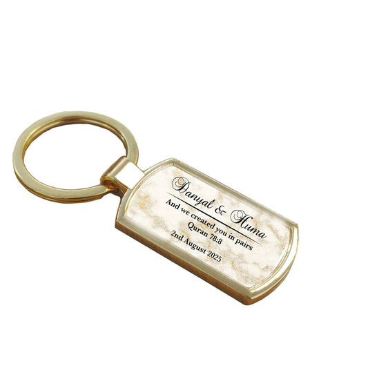 Personalised Muslim Couples Keyring | Arabic Gift | Wedding Gift | Couples Keyring | And We created you in pairs keyring