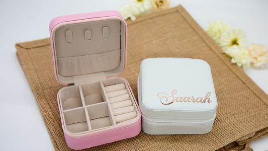 Personalised Mini Leather Travel Jewellery Box | Bridesmaids