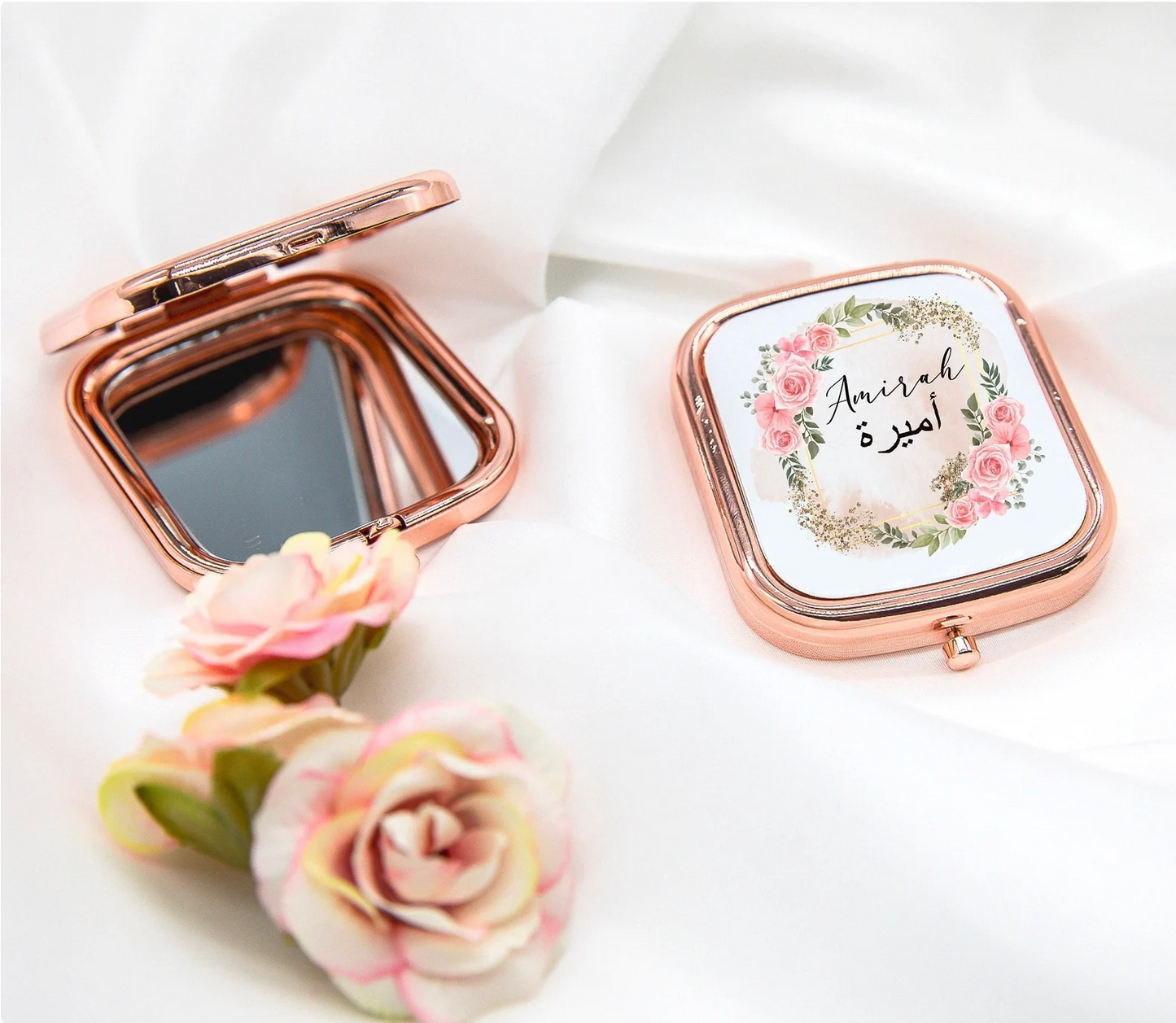 Personalised Rose Gold Compact mirror