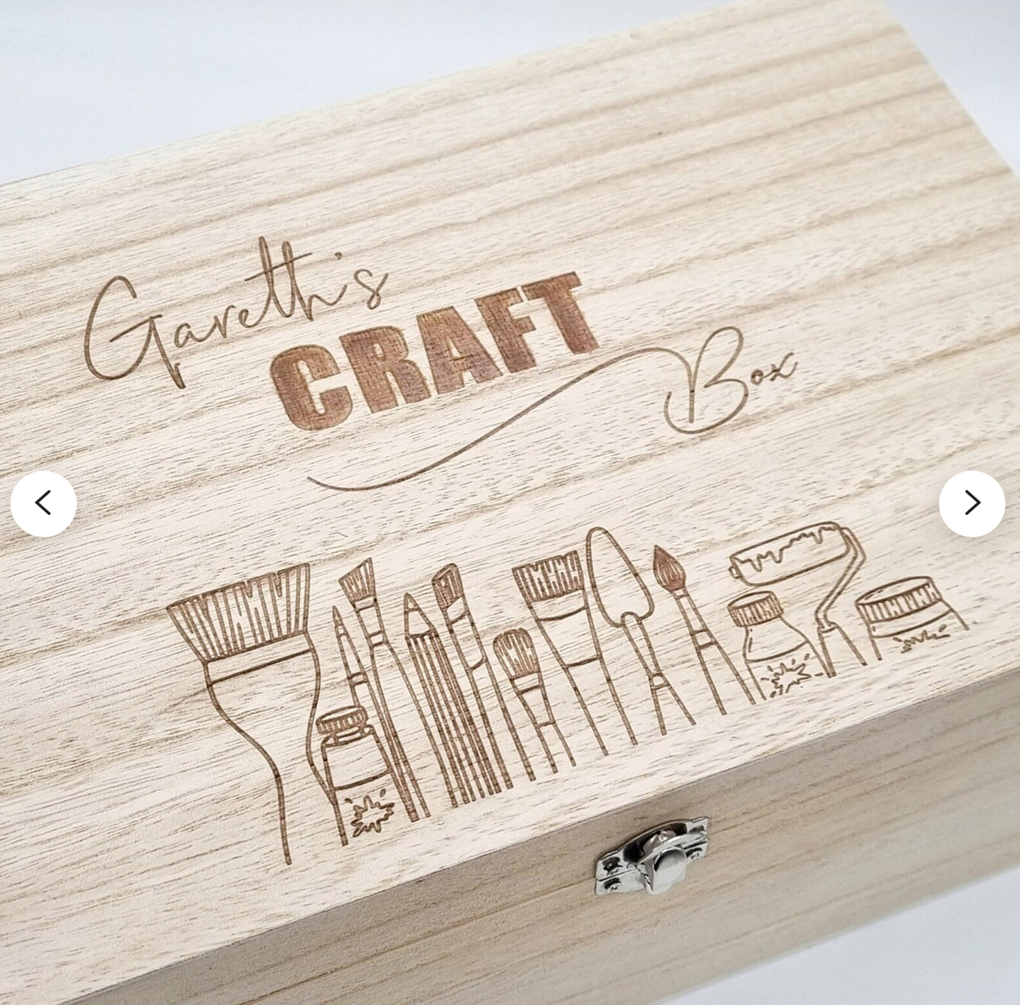 Personalised Art Box | Engraved Wooden Craft Box