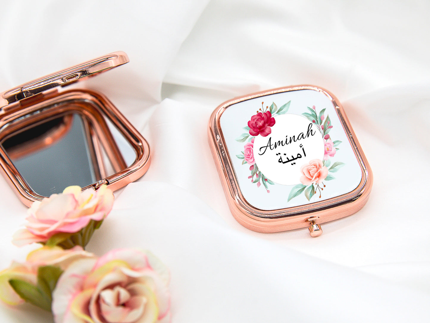 Personalised Rose Gold Compact mirror | Eid Gift