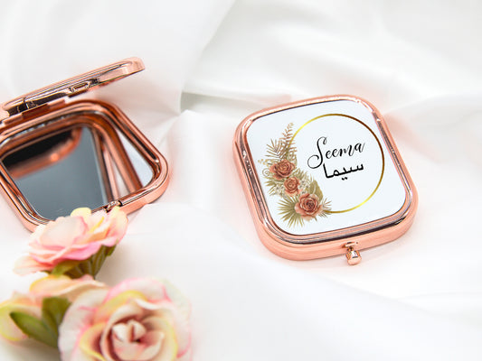 Personalised Rose Gold Compact mirror
