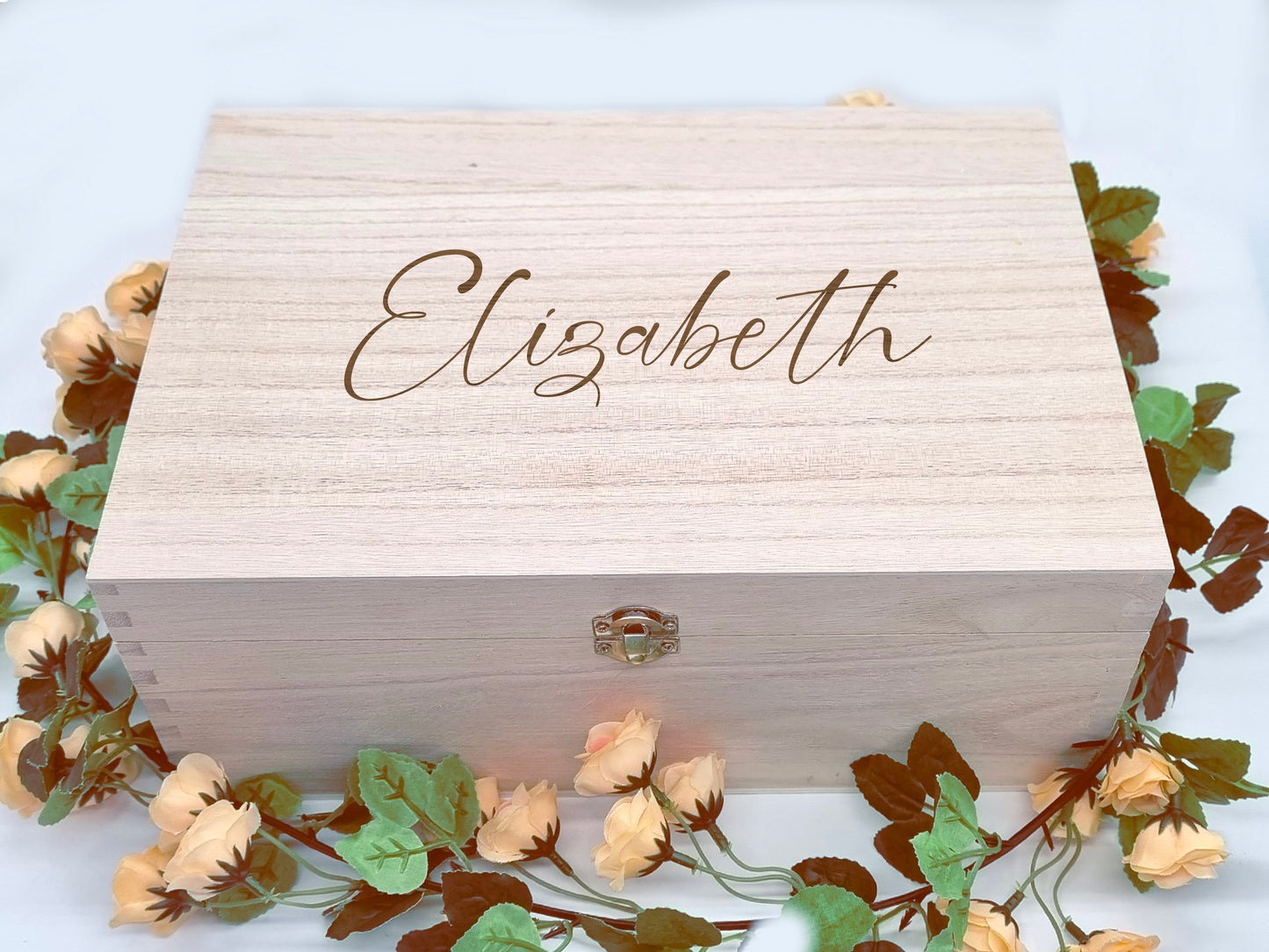 Engraved Wooden Keepsake Box | Personalised Name Storage box