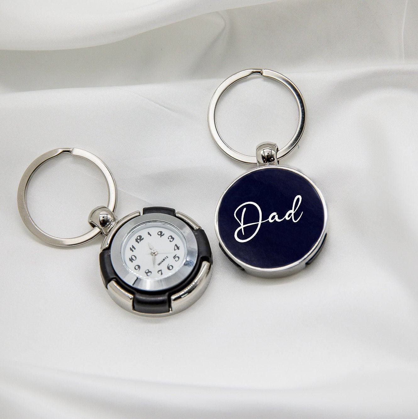 Personalised Clock Key Ring | Fathers Day | Birthday | Special Occasion | Dads Gift | Fathers Personalised Gift | Keepsake | Pocket Watch