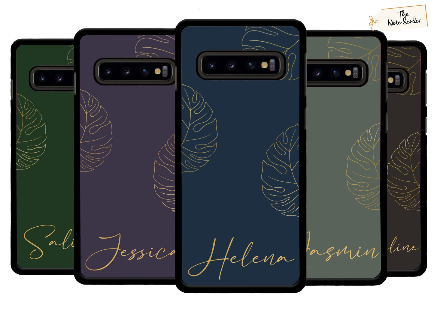 Personalised Leaf Design Phone case | Hard Plastic Black Case | Samsung
