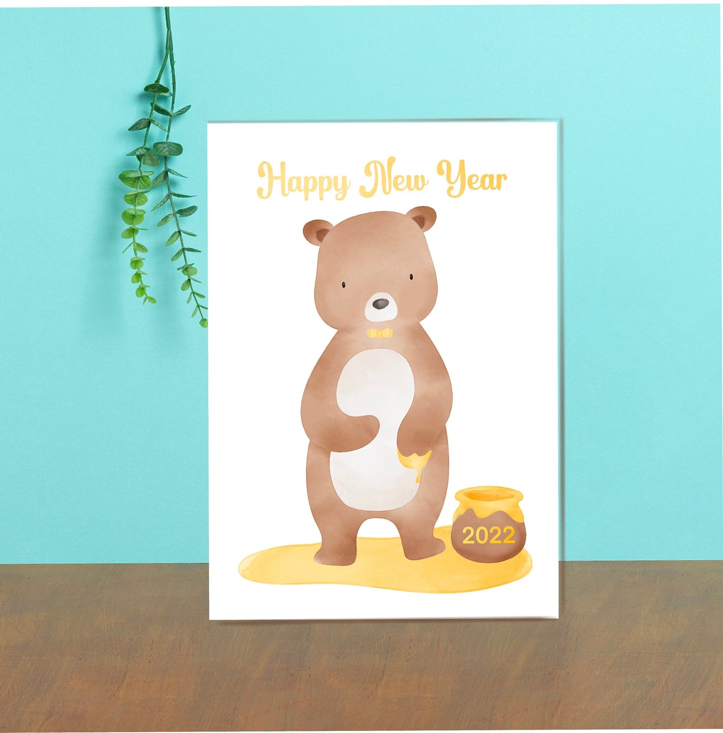 Personalised Happy New Bear Year card