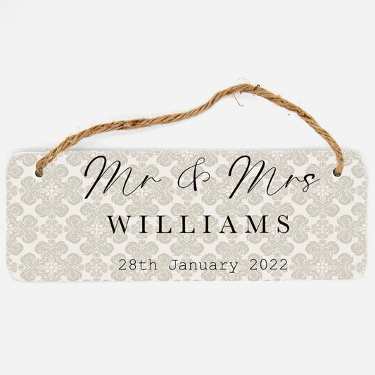 Mr and Mrs Wedding Hanging Wall Sign | Door or Wall Plaque