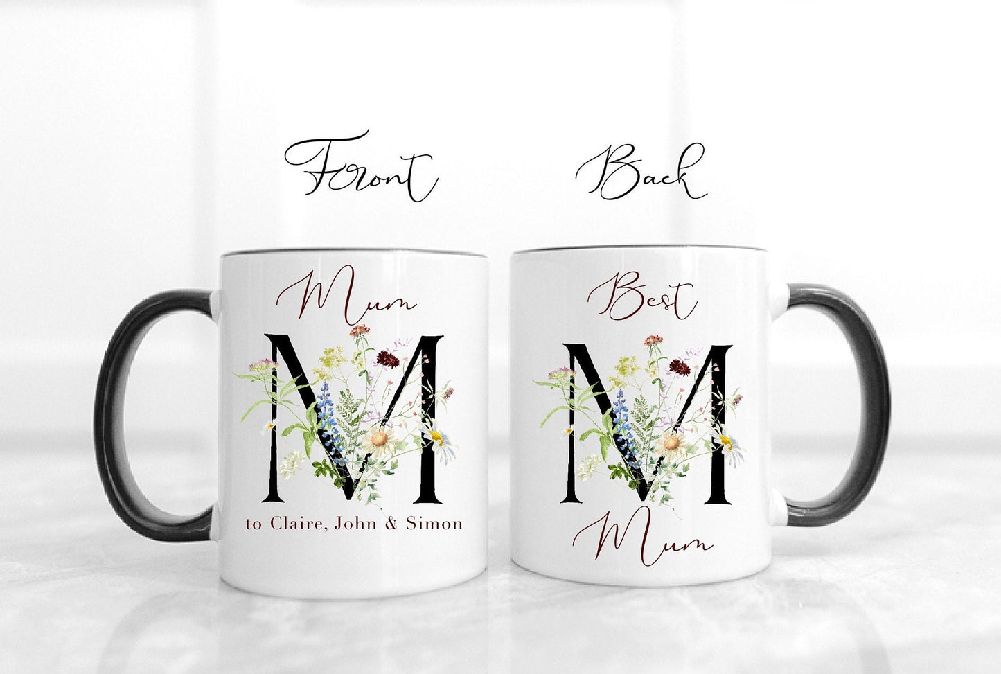 Personalised Best Mum Mug | Best Mum to | Floral Print
