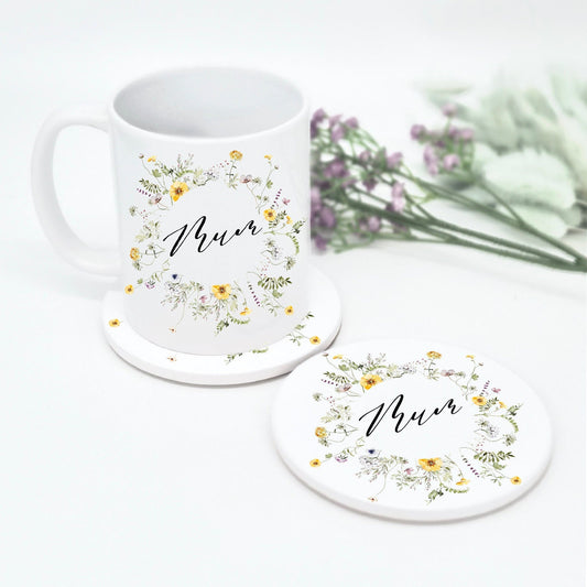 Personalised Mum Mug & Ceramic Coaster